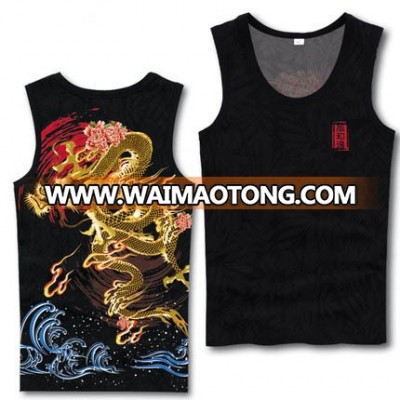 Fashion OEM 3D Direct injection printing high quality sublimation quick dry vest&tank