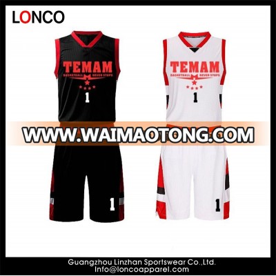 2017 embroider latest design best custom basketball uniform with OEM logo