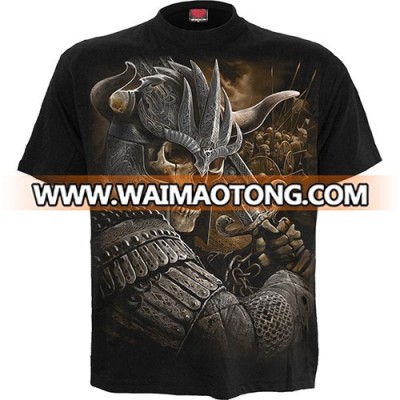 100% cotton short-sleeve 3d screen printing custom t shirt direct injection printing zombie backbeat black jersey