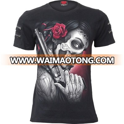 Custom 100% cotton t shirt printing wholesale 3d screen printing zombie t-shirt direct injection printing jersey