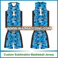 Top design Custom made sublimation camouflage basketball jersey